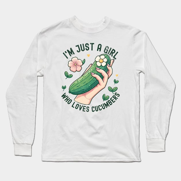 Just A Girl Who Loves Cucumbers Long Sleeve T-Shirt by BeanStiks